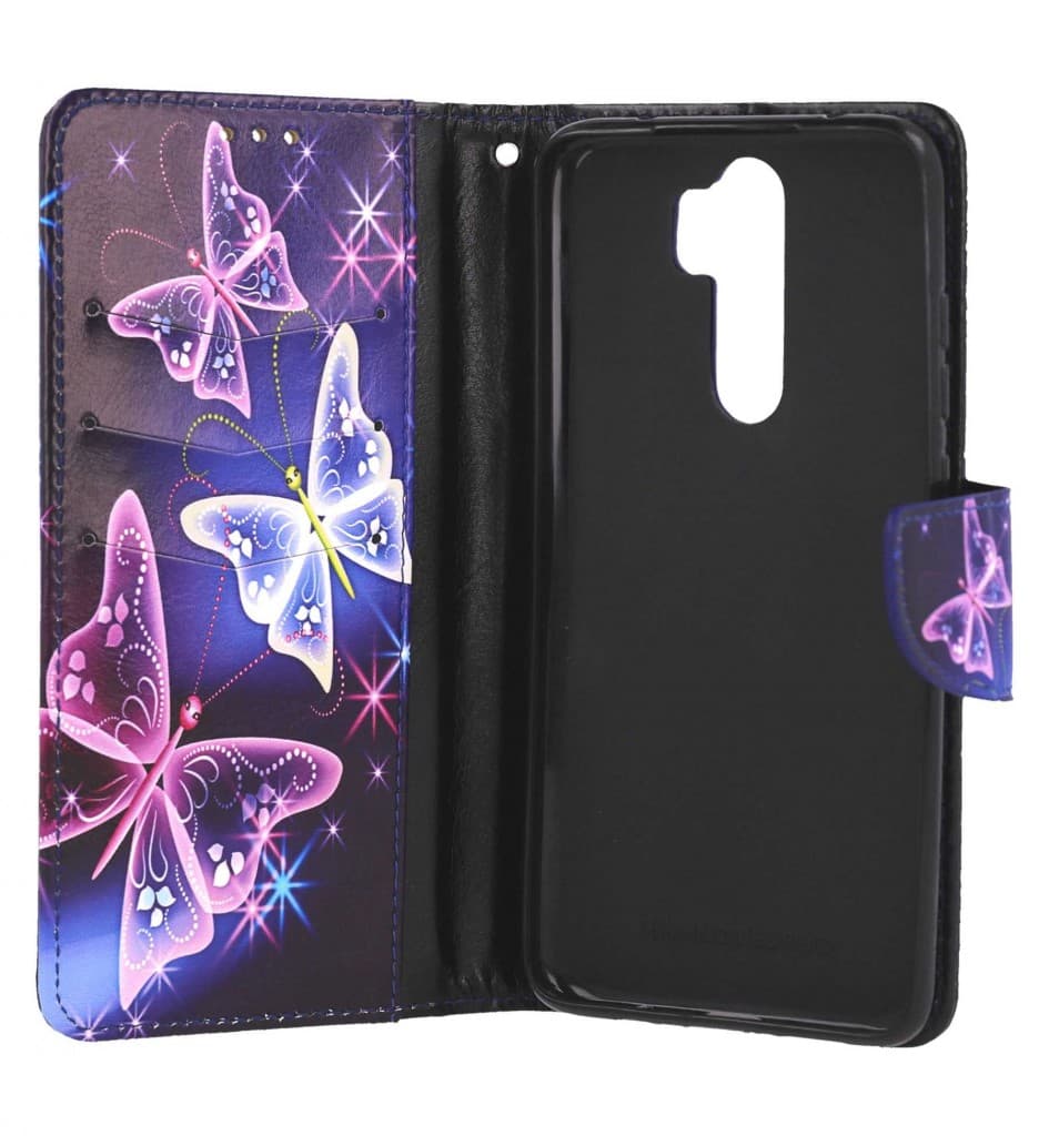 Pouzdro TopQ Xiaomi Redmi Note 8 Pro knížkové Modré s motýlky 46139 - náhled 3