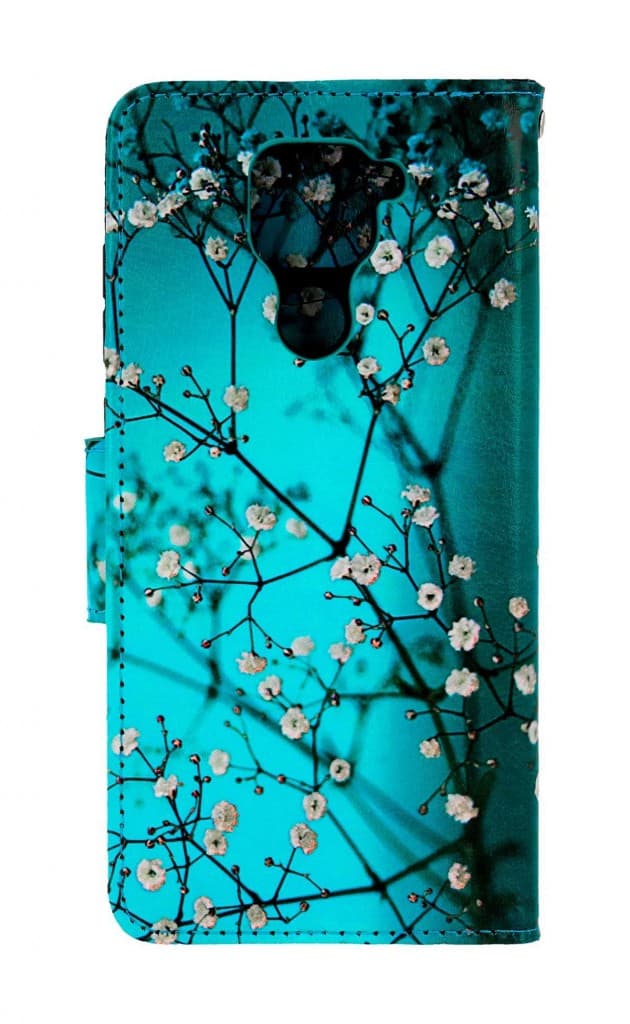 Kryt TopQ Xiaomi Redmi Note 9 knížkový Modrý s květy 50603 - náhled 2