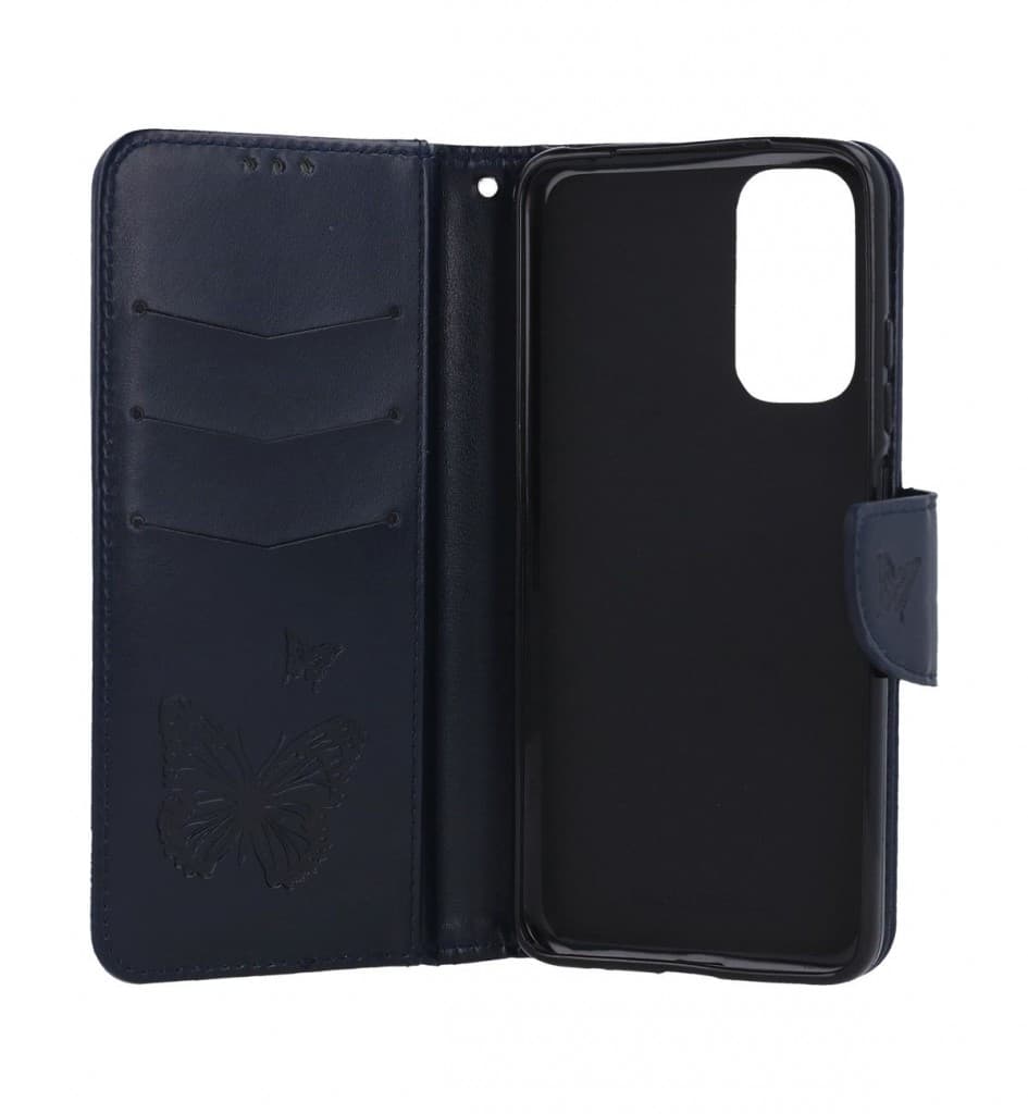Pouzdro TopQ Xiaomi Redmi Note 11 knížkové Butterfly modré tmavé 73691 - náhled 3