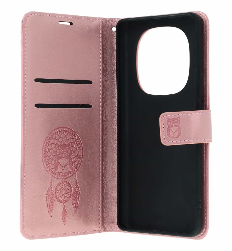 Pouzdro TopQ MEZZO Xiaomi Redmi Note 15 5G knížkové Lapač se sovičkou světle růžové 172535 - náhled 3
