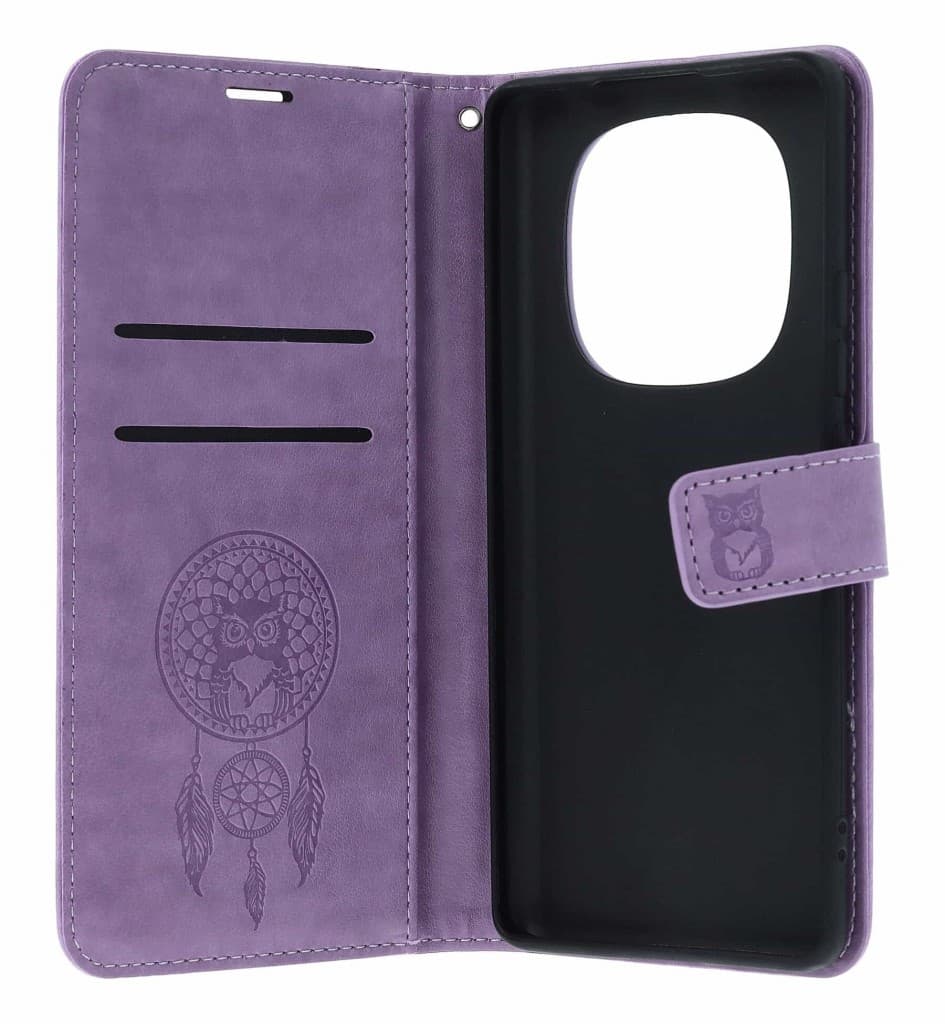 Pouzdro TopQ MEZZO Xiaomi Redmi Note 15 Pro+ 5G knížkové Lapač se sovičkou fialové 172542 - náhled 3