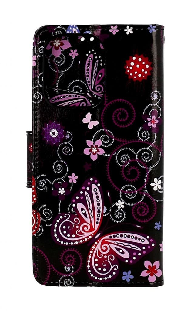 Pouzdro TopQ Design Xiaomi Redmi Note 13 knížkové Fialoví motýlci černý 122082 - náhled 2