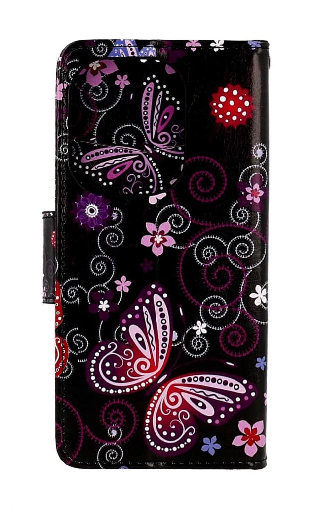 Pouzdro TopQ Design Xiaomi Redmi Note 13 Pro knížkové Fialoví motýlci černý 122070 - náhled 2