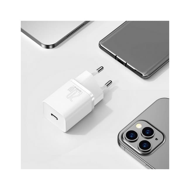 Rychlonabíječka Baseus Super Si 20W pro iPhony včetně datového kabelu bílá 65895 - náhled 3