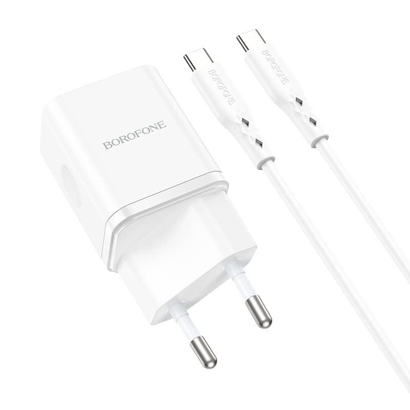 Rychlonabíječka Borofone BN7 20W včetně datového kabelu USB-C bílá 84149 - náhled 3