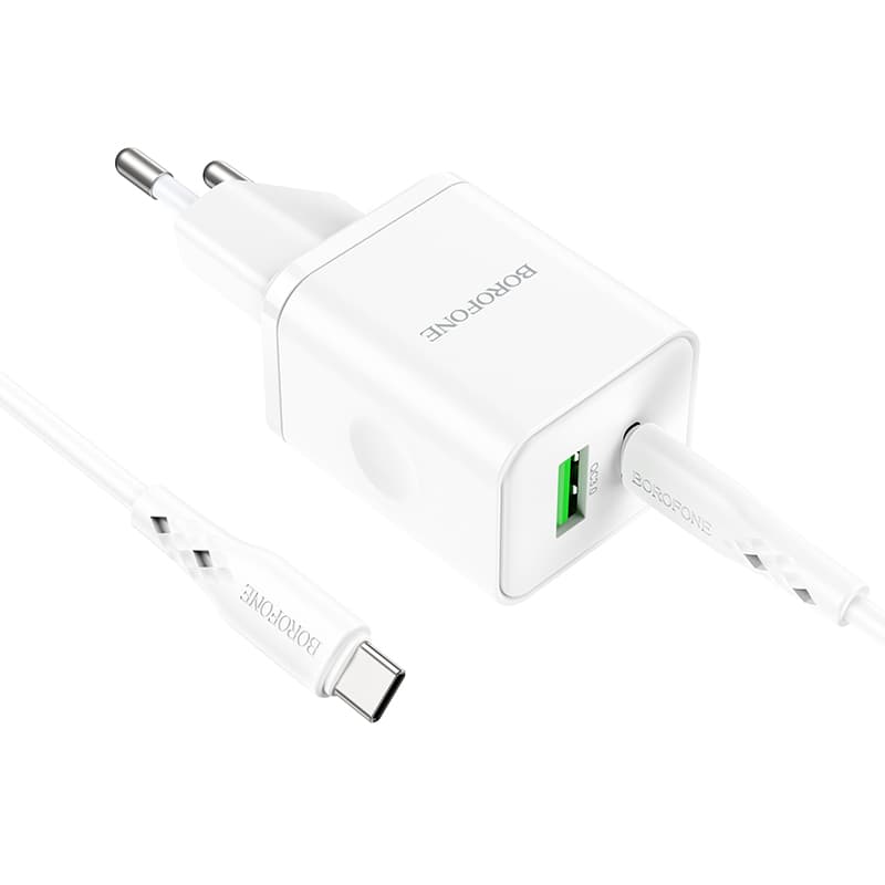 Rychlonabíječka Borofone BN7 20W včetně datového kabelu USB-C bílá 84149 - náhled 5