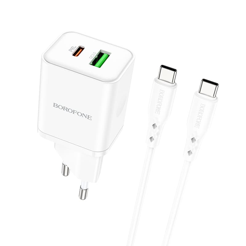 Rychlonabíječka Borofone BN7 20W včetně datového kabelu USB-C bílá 84149 - náhled 2