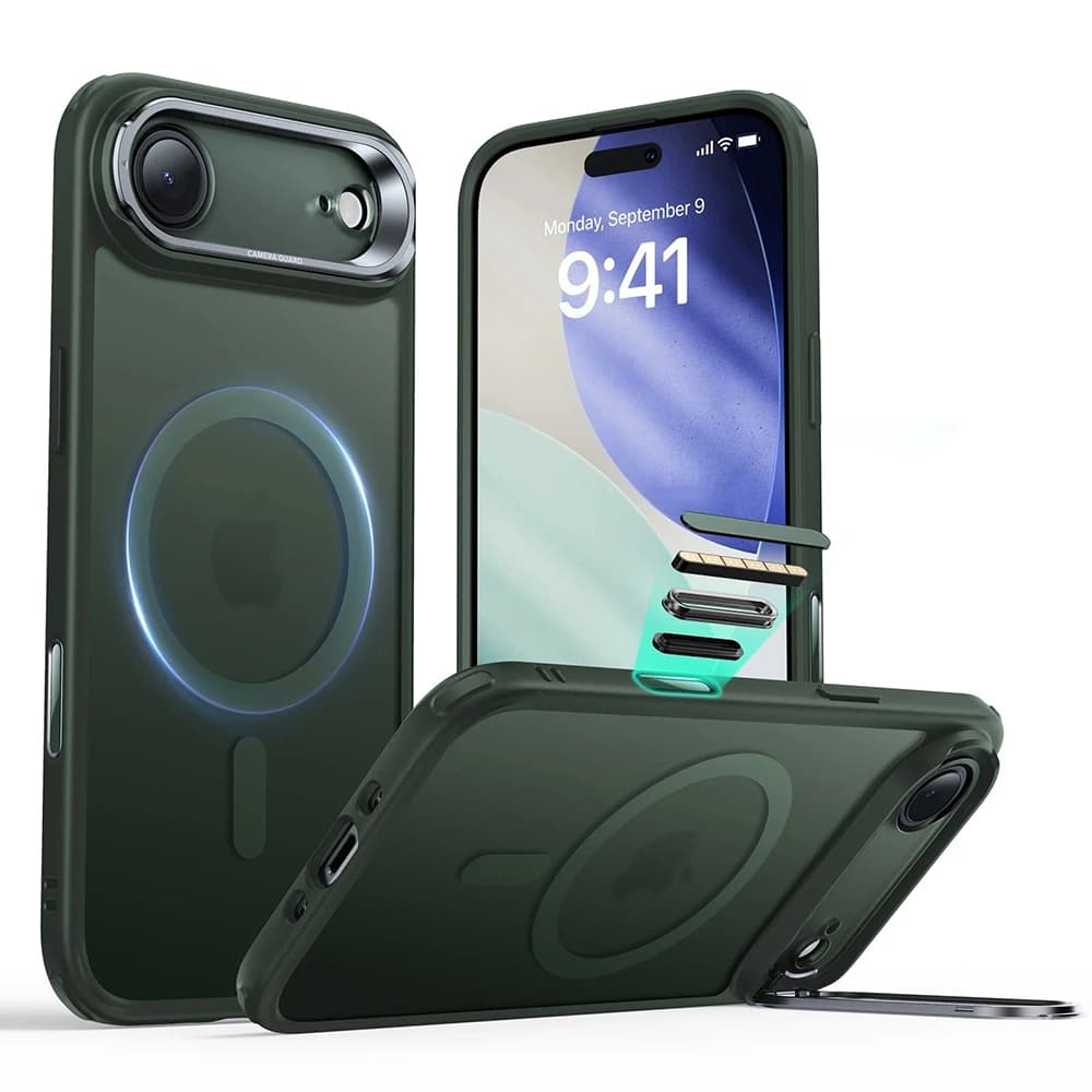ESR Classic Hybrid HaloLock Kickstand pro iPhone 17 Air Zelená Mlha